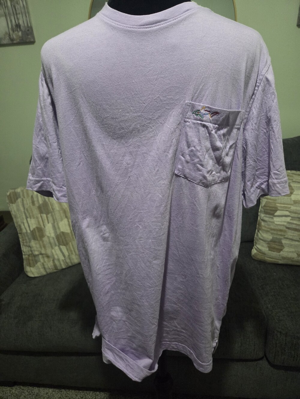 Men's Lavender Pocket Crew Neck T-Shirt